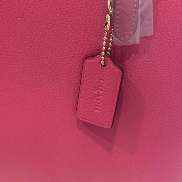 Coach Fuchsia Leather Tote Bag - Picture 5 of 10